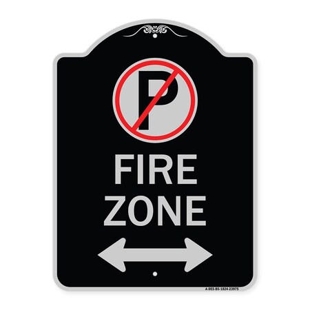 Signmission Fire Zone Heavy-Gauge Aluminum Architectural Sign, 24" x 18", BS-1824-23975 A-DES-BS-1824-23975